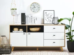 Best Sale Beliani Senkki 3 Laatikkoa 2 Ovea Vaalea Puu/Valkoinen Ilion