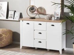 Store Beliani Senkki 3 Laatikkoa 2 Ovea Valkoinen Stamford