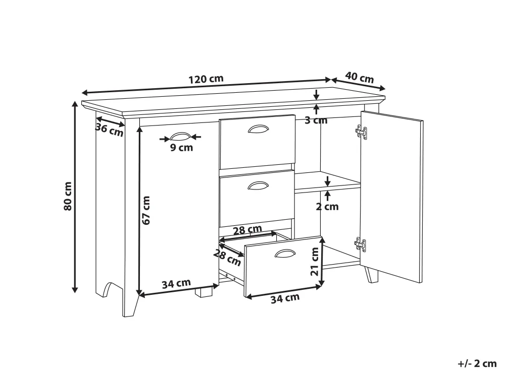 Store Beliani Senkki 3 Laatikkoa 2 Ovea Valkoinen Stamford