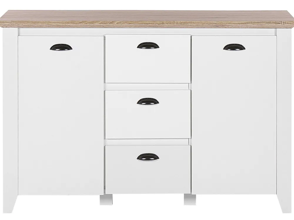 Store Beliani Senkki 3 Laatikkoa 2 Ovea Valkoinen Stamford