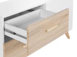 Discount Beliani Senkki 2 Laatikkoa Kaappi Valkoinen/Vaalea Puu Fili