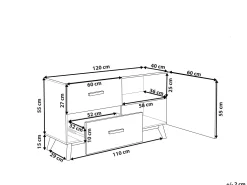 Discount Beliani Senkki 2 Laatikkoa Kaappi Valkoinen/Vaalea Puu Fili