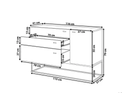 Säilytys<Beliani Senkki 3 Laatikkoa Kaappi Vaaleanharmaa/Vaalea Puu Arietta