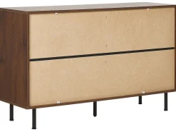 Store Beliani Senkki 3 Laatikkoa Kaappi Tumma Puu/Harmaa Palmer