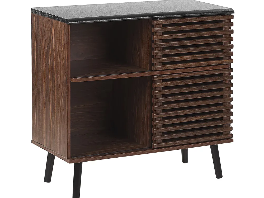 Online Beliani Senkki 2 Liukuovea 4 Hyllya Tumma Puu Perth