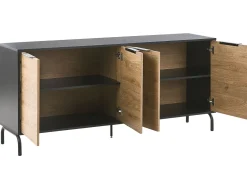 Clearance Beliani Senkki 4 Ovea 4 Hyllya Musta/Vaalea Puu Arkley