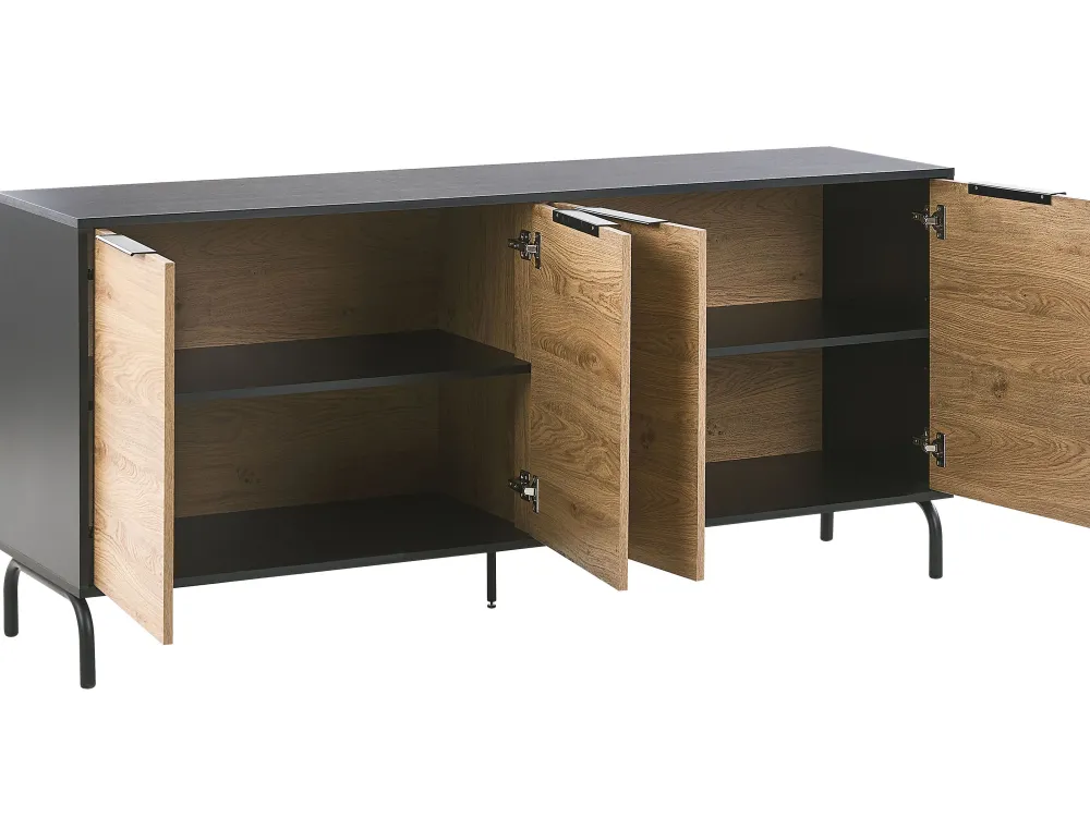 Clearance Beliani Senkki 4 Ovea 4 Hyllya Musta/Vaalea Puu Arkley