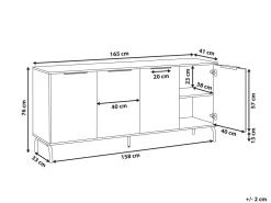 Clearance Beliani Senkki 4 Ovea 4 Hyllya Musta/Vaalea Puu Arkley