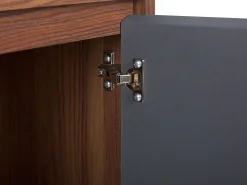 Säilytys<Beliani Senkki 3 Ovea 4 Hyllya Tumma Puu/Harmaa Medfort