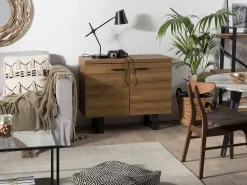 Säilytys<Beliani Senkki 2 Ovea 4 Hyllya Tumma Puu Timber