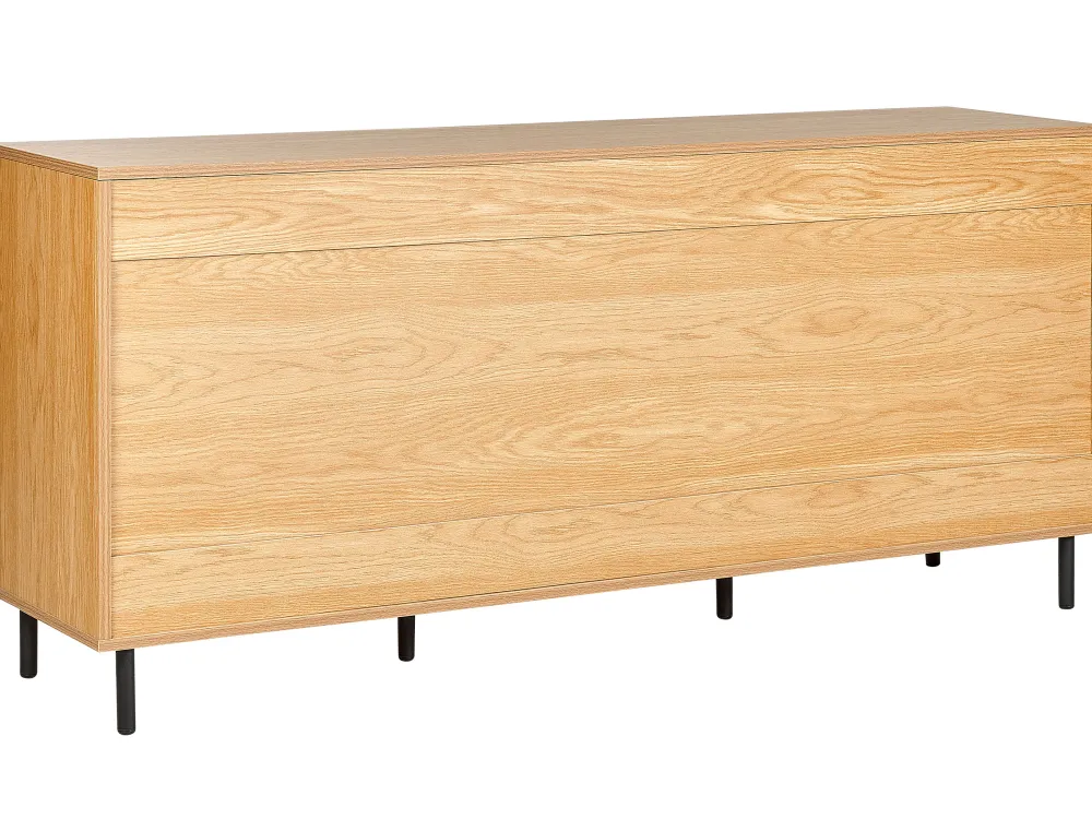 Säilytys<Beliani Senkki 3 Ovea 6 Hyllya Vaalea Puu/Musta Nikea