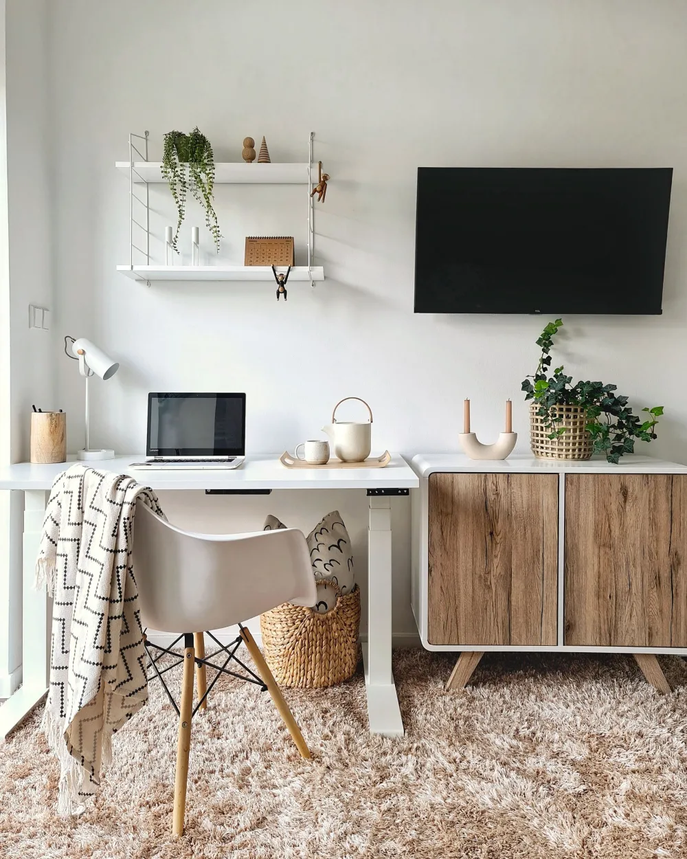 Discount Beliani Senkki 2 Ovea 4 Hyllya Valkoinen/Vaalea Puu Milo