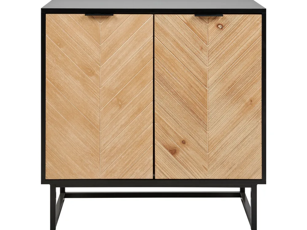 Säilytys<Beliani Senkki 2 Ovea Musta/Vaalea Puu Alaska