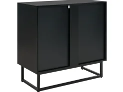 Säilytys<Beliani Senkki 2 Ovea Musta/Vaalea Puu Alaska