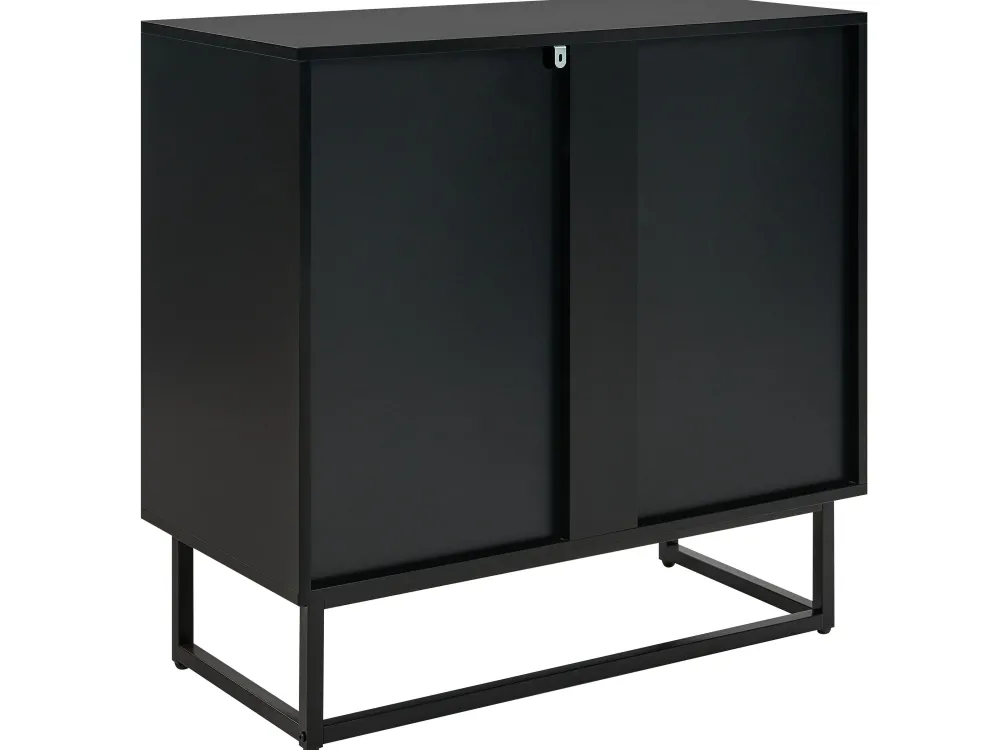 Säilytys<Beliani Senkki 2 Ovea Musta/Vaalea Puu Alaska