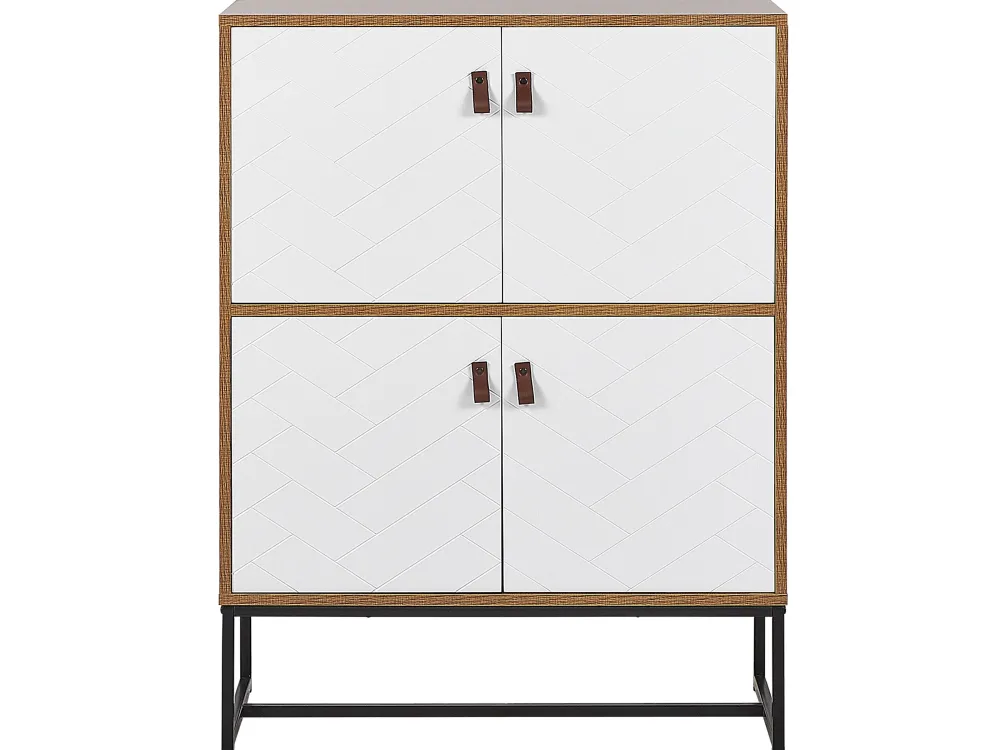 Online Beliani Senkki 4 Ovea Vaalea Puu/Valkoinen Nueva