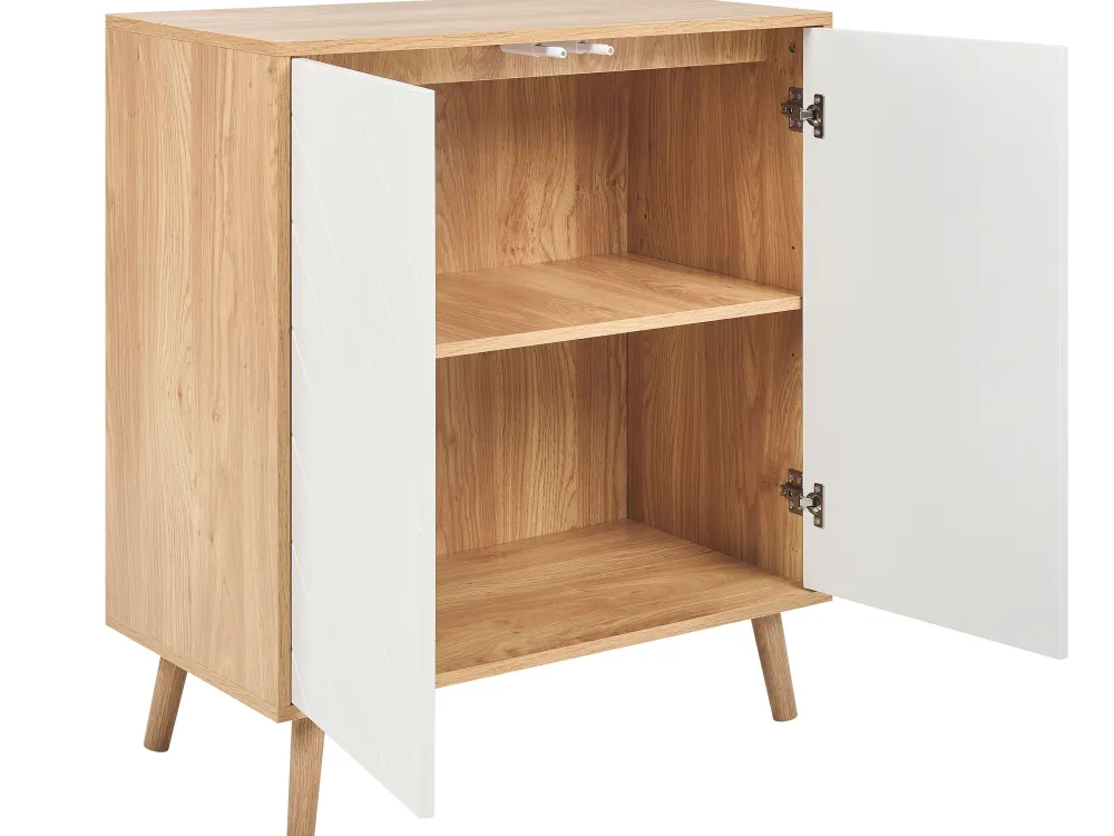 Säilytys<Beliani Senkki 2 Ovea Vaalea Puu/Valkoinen Bristow