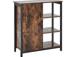 Best Beliani Senkki Kaappi 3 Hyllya Tumma Puu/Musta Vilseck