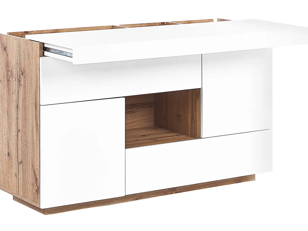 Outlet Beliani Senkki/Tyopoyta 2 Laatikkoa 2 Ovea Valkoinen Goran