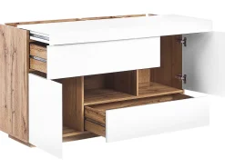 Outlet Beliani Senkki/Tyopoyta 2 Laatikkoa 2 Ovea Valkoinen Goran