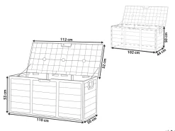 Online Beliani Säilytyslaatikko Puutarhaan 112X50 Cm Beige/Ruskea Locarno