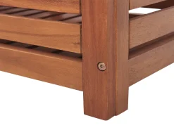 Cheap Beliani Säilytyspenkki Seinapaneelilla Vaalea Akasiapuu 4 Hyllya Matino