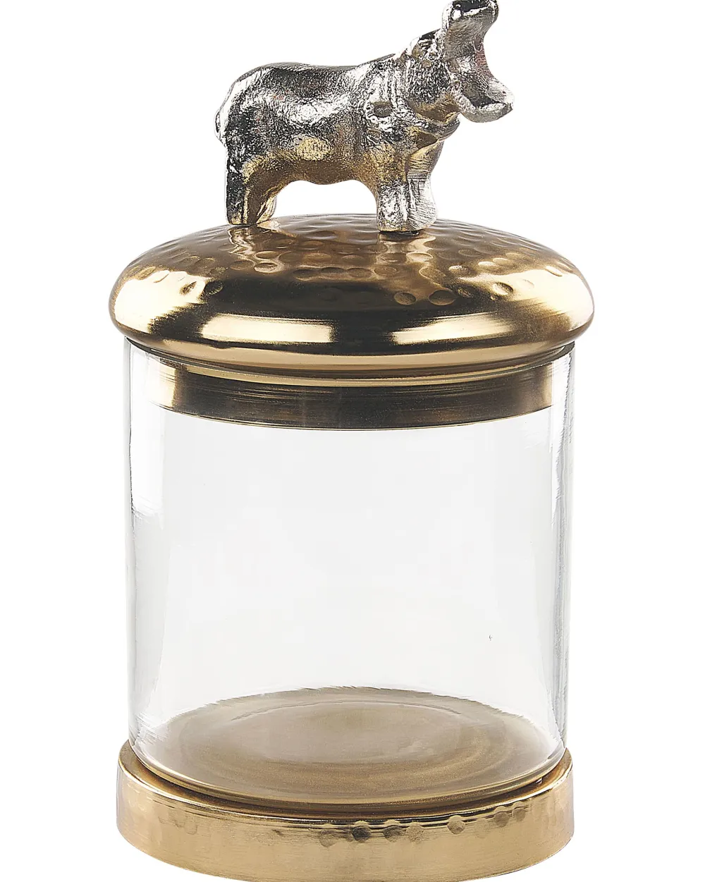 Säilytys<Beliani Säilytyspurkki Alumiini/Lasi Kulta/Hopea 2 Kpl Laki