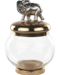 Säilytys<Beliani Säilytyspurkki Alumiini/Lasi Kulta/Hopea 2 Kpl Laki