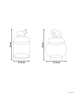 Säilytys<Beliani Säilytyspurkki Alumiini/Lasi Kulta/Hopea 2 Kpl Laki