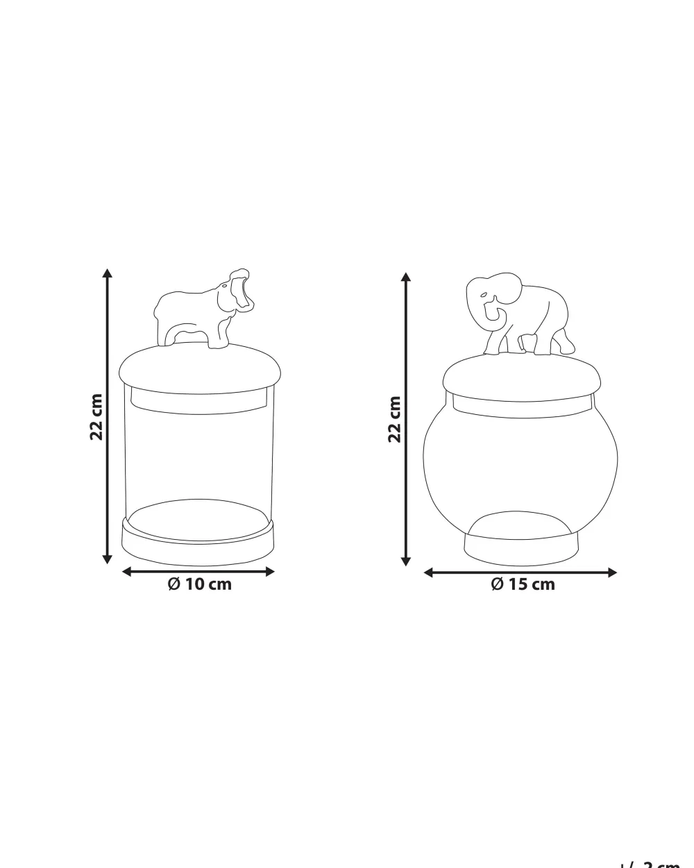 Säilytys<Beliani Säilytyspurkki Alumiini/Lasi Kulta/Hopea 2 Kpl Laki