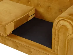 Sohvat<Beliani Sinapinkeltainen Samettiverhoiltu Sohvaryhma Chesterfield