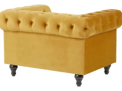 Sohvat<Beliani Sinapinkeltainen Samettiverhoiltu Sohvaryhma Chesterfield