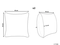 Tekstiilit<Beliani Sininen Koristetyynysetti Kultaisella Kuviolla 2 Kpl 45 X 45 Cm Gardenia
