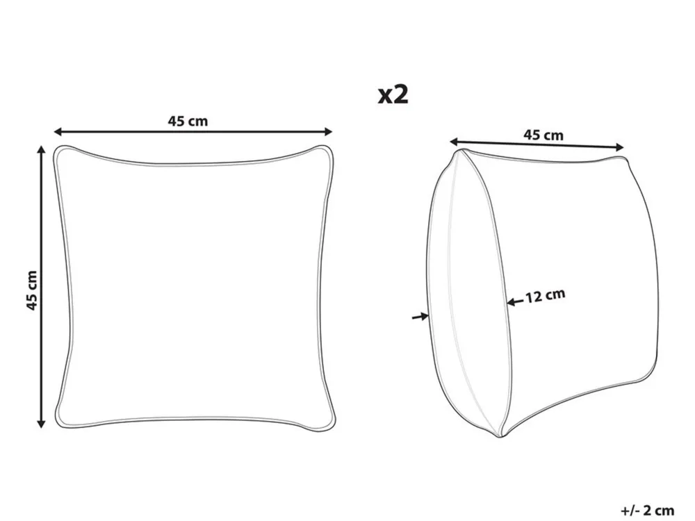 Tekstiilit<Beliani Sininen Koristetyynysetti Kultaisella Kuviolla 2 Kpl 45 X 45 Cm Gardenia