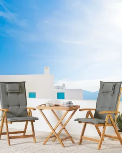 Ulkokalusteet<Beliani Sivupoyta Akaasia Vaalea Puu Java