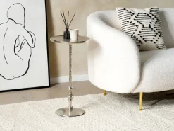 Pöydät<Beliani Sivupoyta Alumiini Hopea Meda