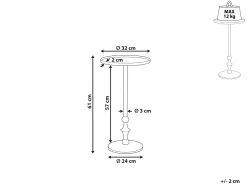 Pöydät<Beliani Sivupoyta Alumiini Hopea Meda