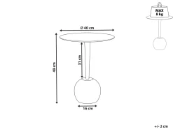 Pöydät<Beliani Sivupoyta Alumiini Musta Eucla