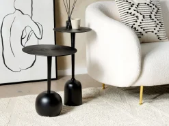 Pöydät<Beliani Sivupoyta Alumiini Musta Eucla