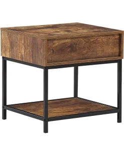 Outlet Beliani Sivupoyta Laatikko Hylly Tumma Puu/Musta Berkley