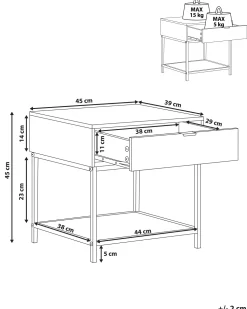 Outlet Beliani Sivupoyta Laatikko Hylly Tumma Puu/Musta Berkley