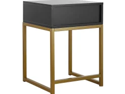 Best Sale Beliani Sivupoyta Laatikko Musta/Kulta Largo