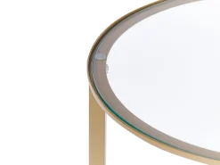 Pöydät<Beliani Sivupoyta Lasitasolla Kulta/Tumma Puu Libby