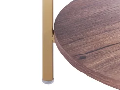 Pöydät<Beliani Sivupoyta Lasitasolla Kulta/Tumma Puu Libby