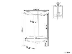Pöydät<Beliani Sivupoyta Lasitasolla Kulta/Tumma Puu Libby