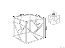 Pöydät<Beliani Sivupoyta Lasitasolla Metalli Kulta Orland