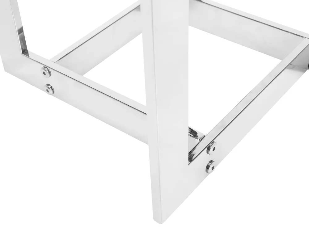 Pöydät<Beliani Sivupoyta Lasitasolla Rosteri Hopea Crystal