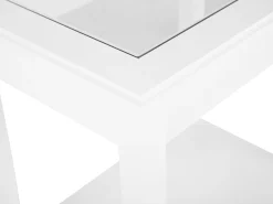 Best Sale Beliani Sivupoyta Lasitasolla Valkoinen Attu