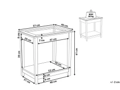 Best Sale Beliani Sivupoyta Lasitasolla Valkoinen Attu
