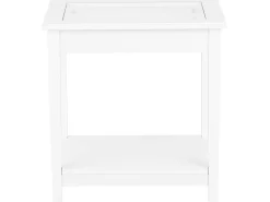 Best Sale Beliani Sivupoyta Lasitasolla Valkoinen Attu